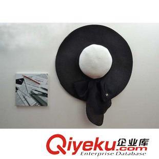 明星同款 遮陽帽 赫本小香名媛黑色飄帶女帽蝴蝶結旅游防曬沙灘帽大檐草帽圖片|明星同款 遮陽帽 赫本小香名媛黑色飄帶女帽蝴蝶結旅游防曬沙灘帽大檐草帽產品圖片由義烏市海聚服飾公司生產提供-企業庫網