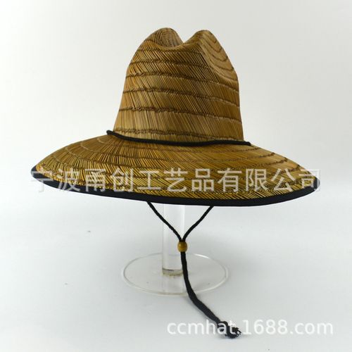 出口染色空心草天然草大檐帽夏季戶外防曬席草葵葉草蒲草帽工廠